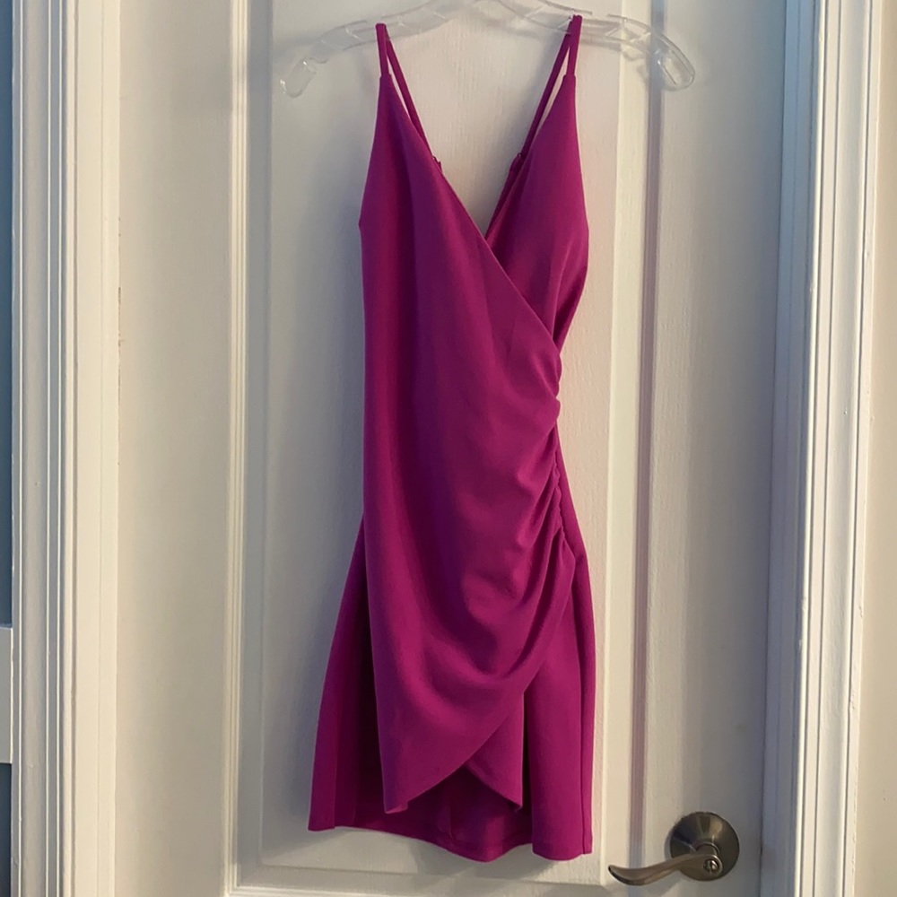 Dressy fuschia ruched dress
